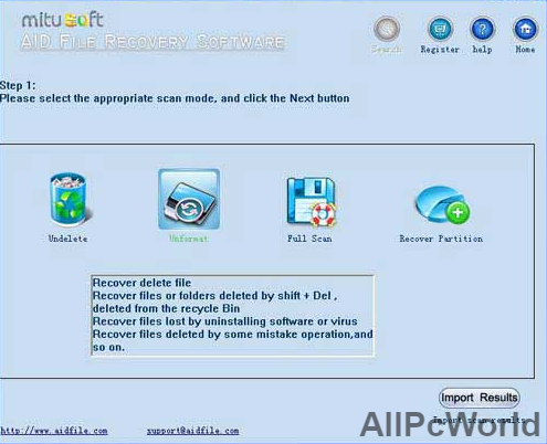 Aid File Recovery Software User Interface