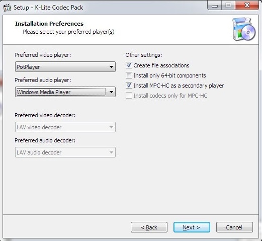 k lite codec pack standard