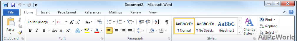 four parts of microsoft word ribbon