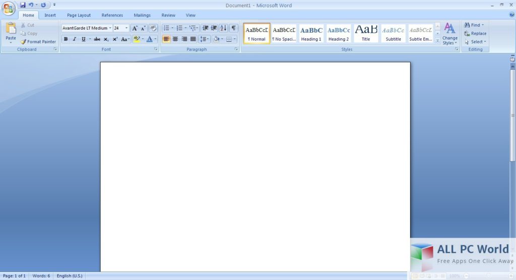 Microsoft Office 2007 Portable Word User Interface