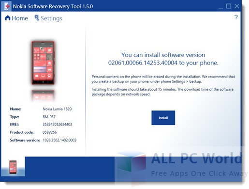 Use nokia recovery tool to wipe phone