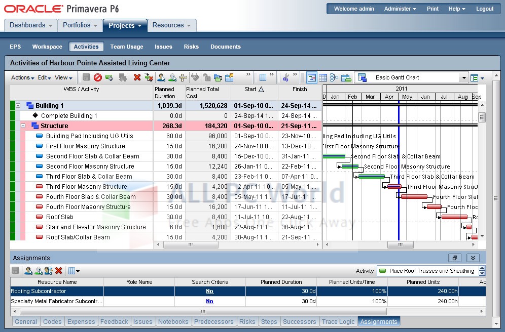 primavera p3 planning software