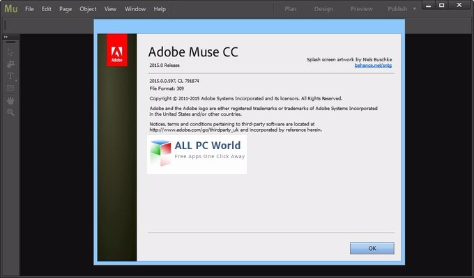 Adobe Muse CC 2015 User interface