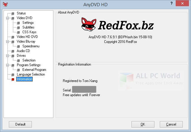 RedFox AnyDVD HD v8.0.5.0 2016 Review