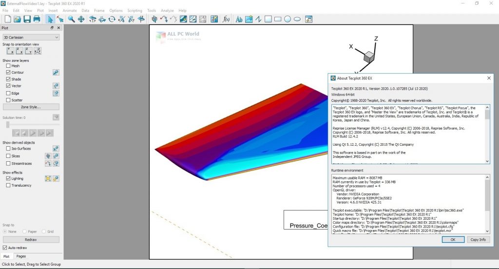 tecplot 360 set values to percentages