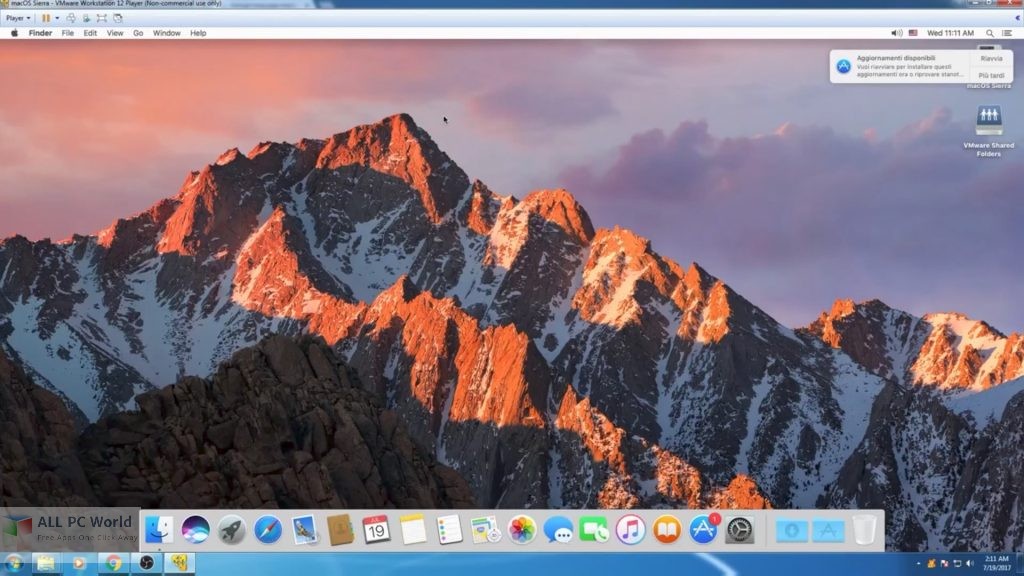MacOS Sierra 10.12 VMWare Image Free Download