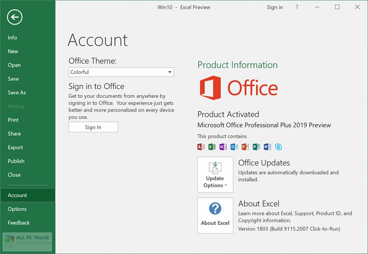 Microsoft Office 2019 Preview Build 16.0 Free Download