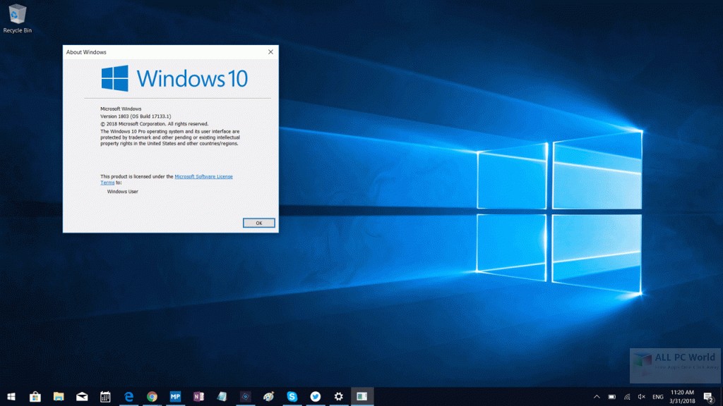 Windows 10 Pro 1803 RS4 x86 DVD ISO Free Download
