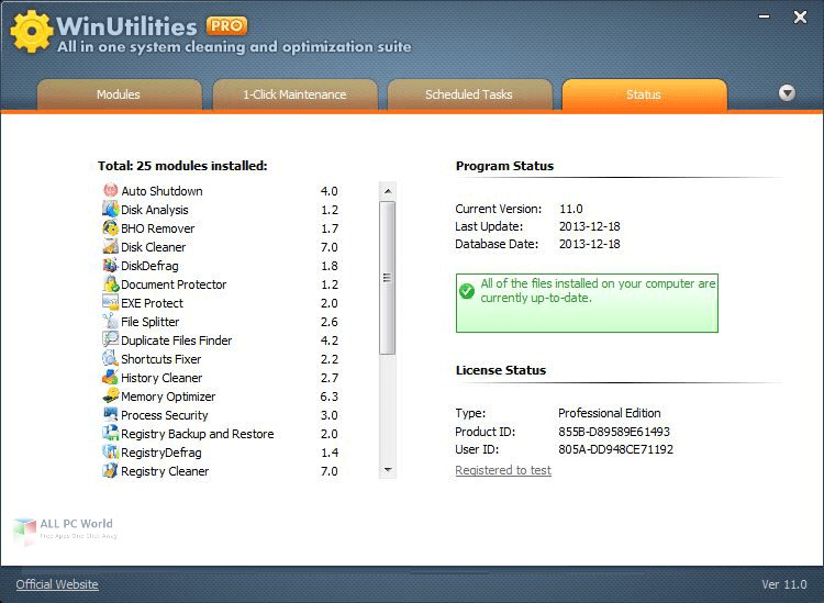 WinUtilities Professional Edition 15.4