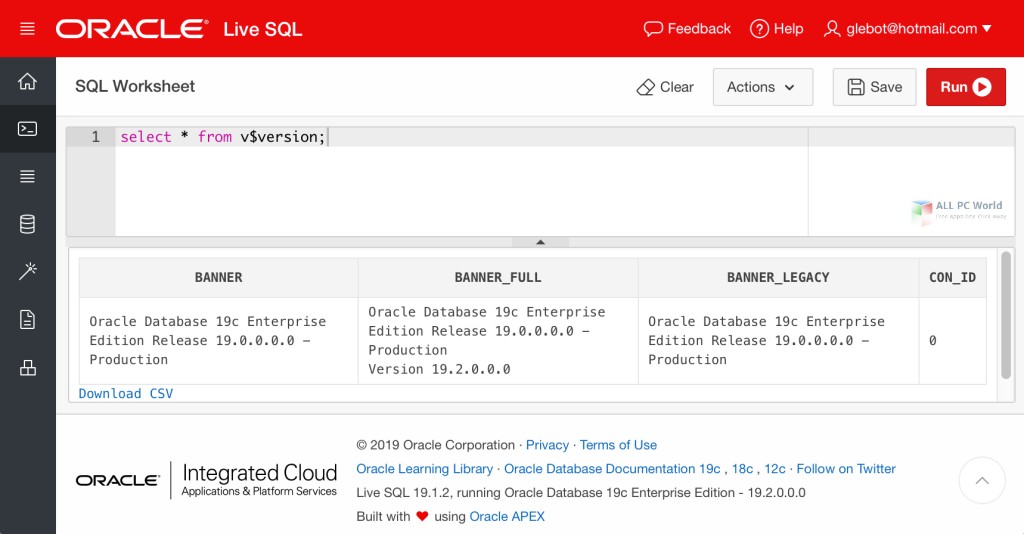 Oracle Database 19c Free Download