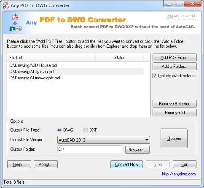 Any DWG to PDF Converter 2020