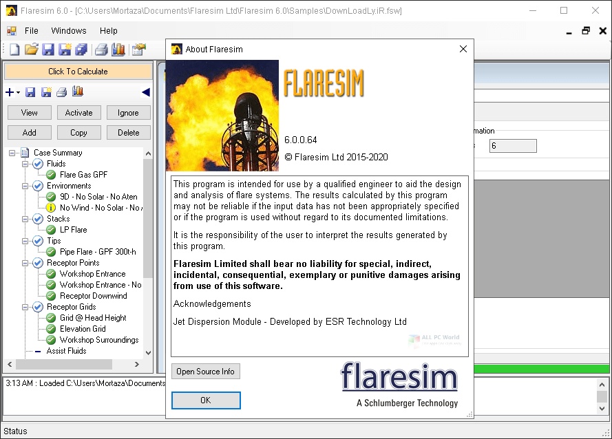 Schlumberger Flaresim 6.0