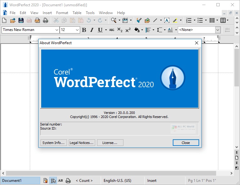 corel wordperfect office professional 2020