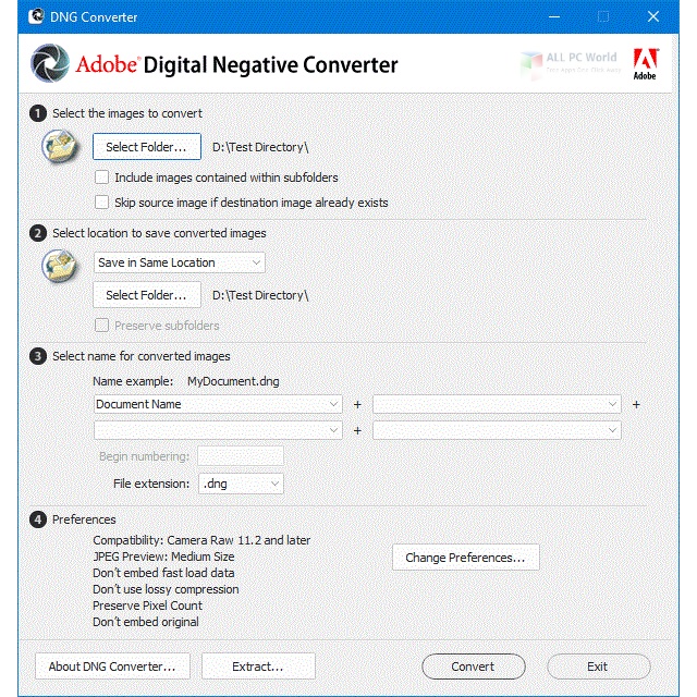 adobe dng converter pour windows