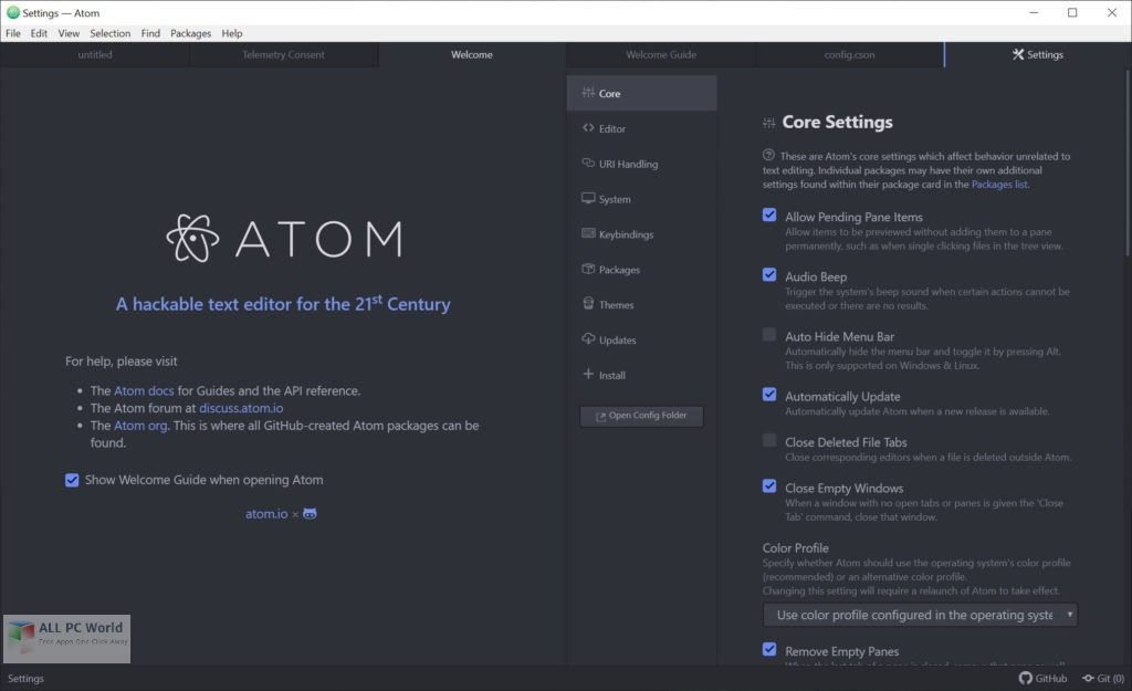 Atom Text Editor 1.48 Download