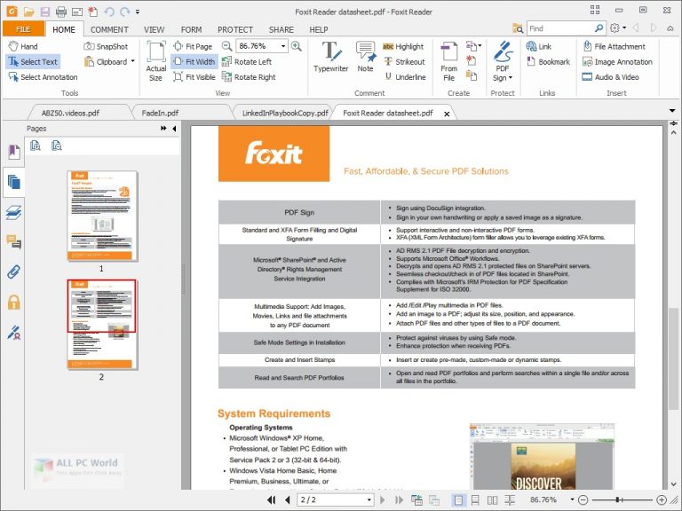 foxit reader pdf printer free download