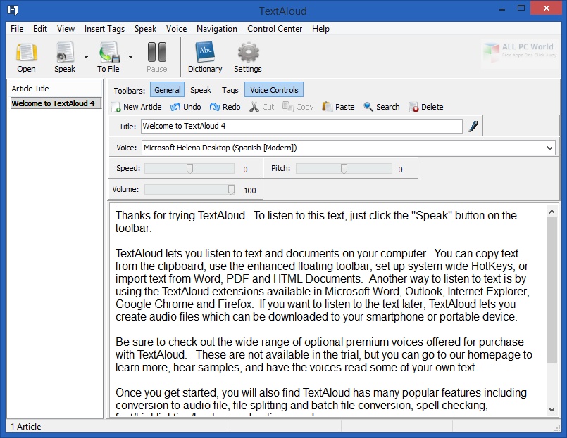 NextUp TextAloud 4.0.71 for windows download