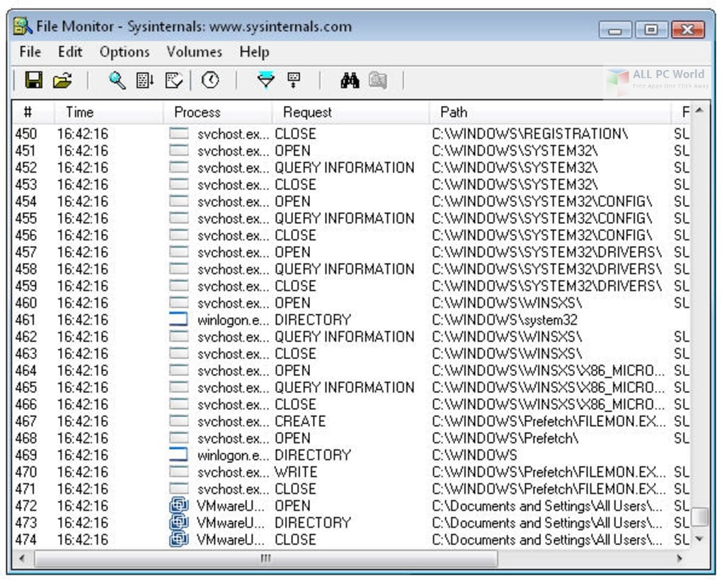 sysinternals process monitor download