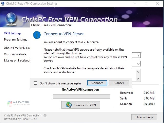 ChrisPC Free VPN Connection 4.07.06 for windows download free