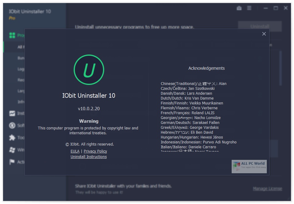 IObit Uninstaller Pro 10.0 Free Download