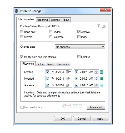 Attribute Changer 10.0 One-Click Download