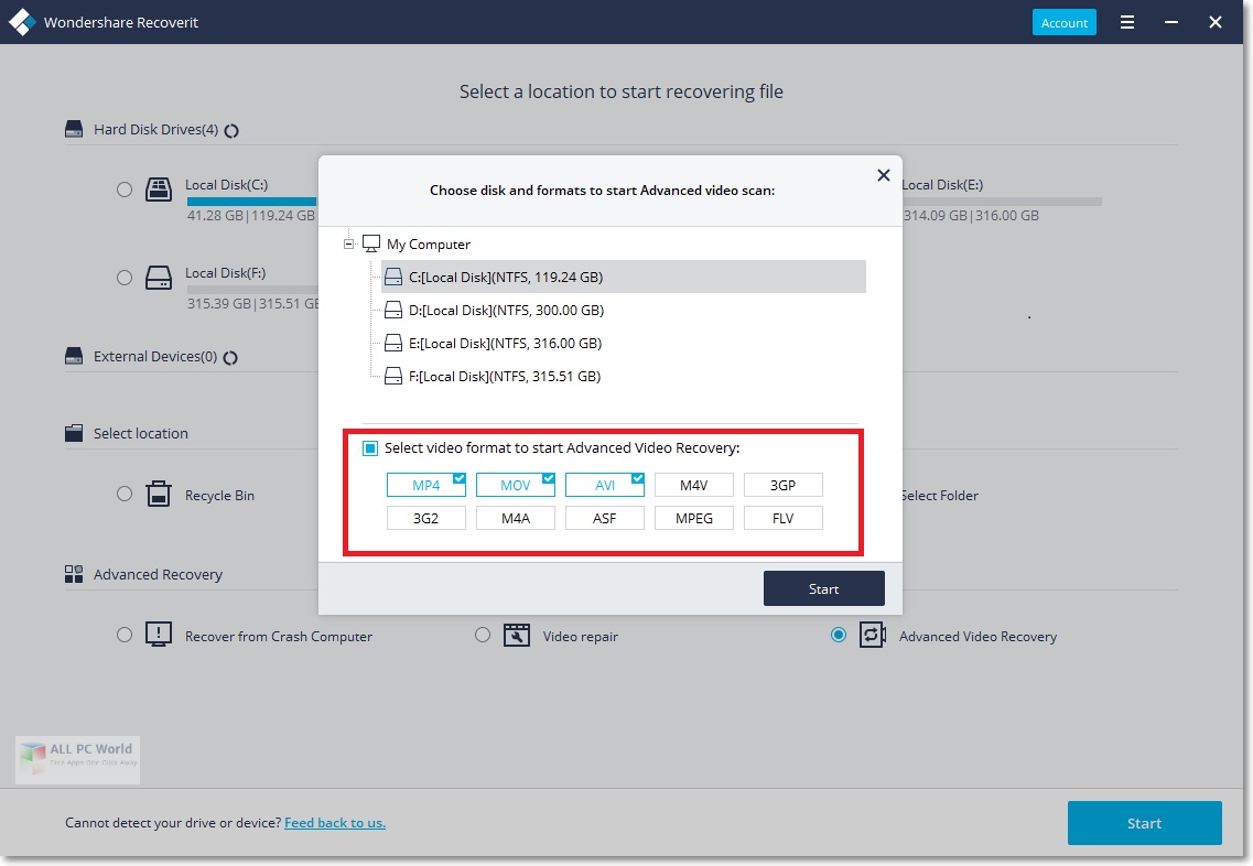 wondershare recoverit scan stuck