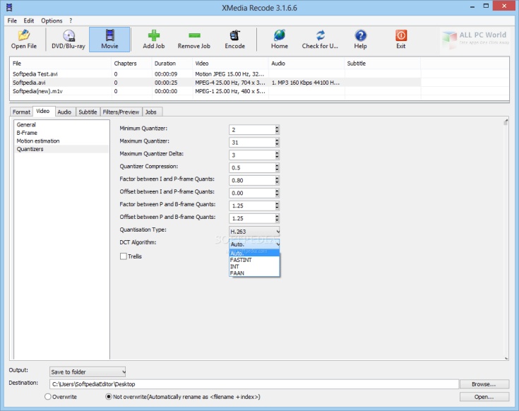 xmedia recode webm settings