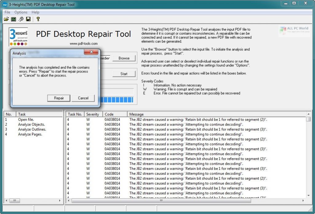 3-Heights PDF Desktop Repair Tool 6.12 for Windows