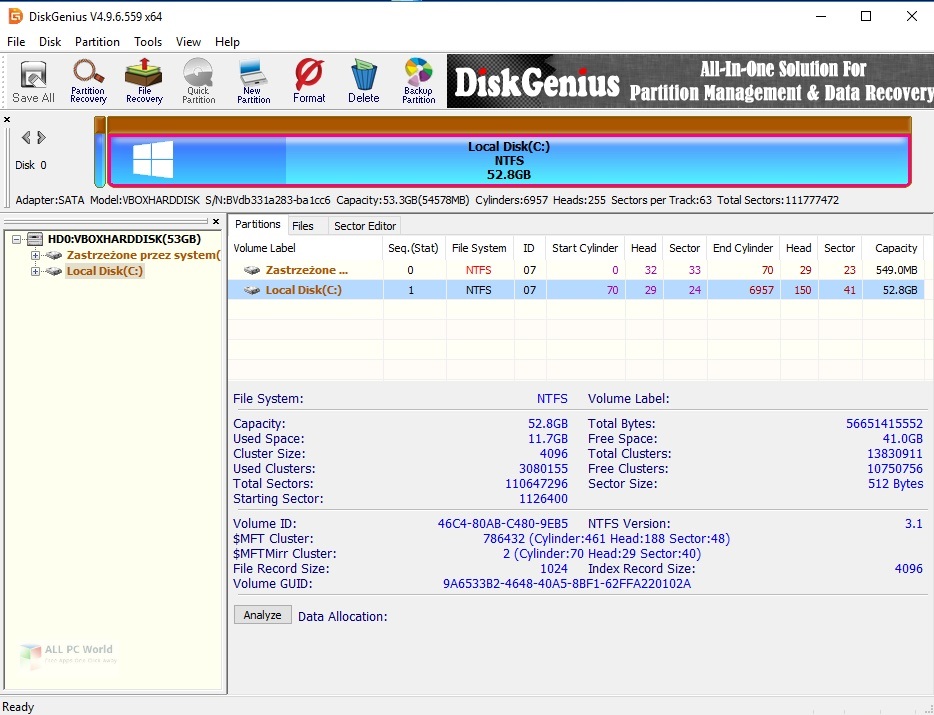 DiskGenius Professional 5.4 for Windows 10