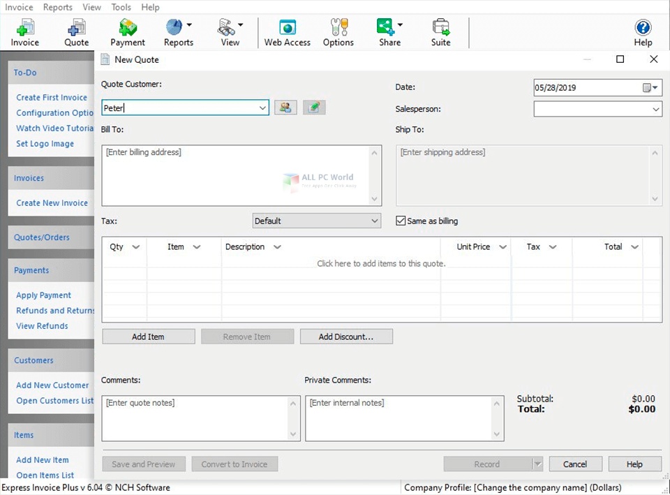Express Invoice Invoicing Software 8.10 for Windows