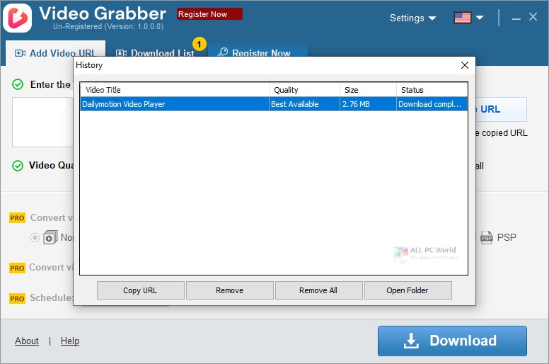 Auslogics Video Grabber Pro 1.0.0.4 download the new version