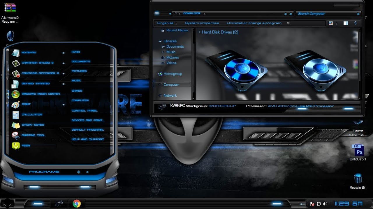 Windows 7 Alienware Blue Edition ISO Download Free