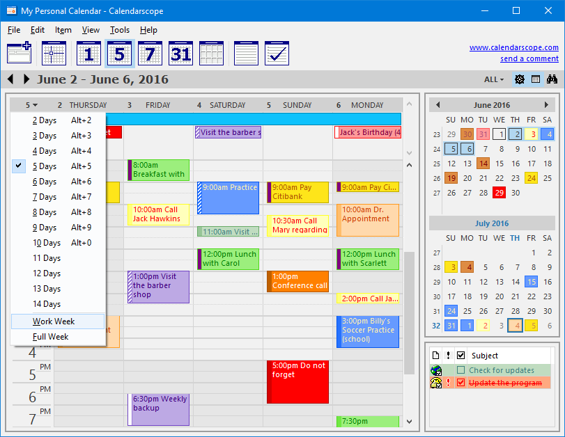 Calendarscope 11.1 Free Download