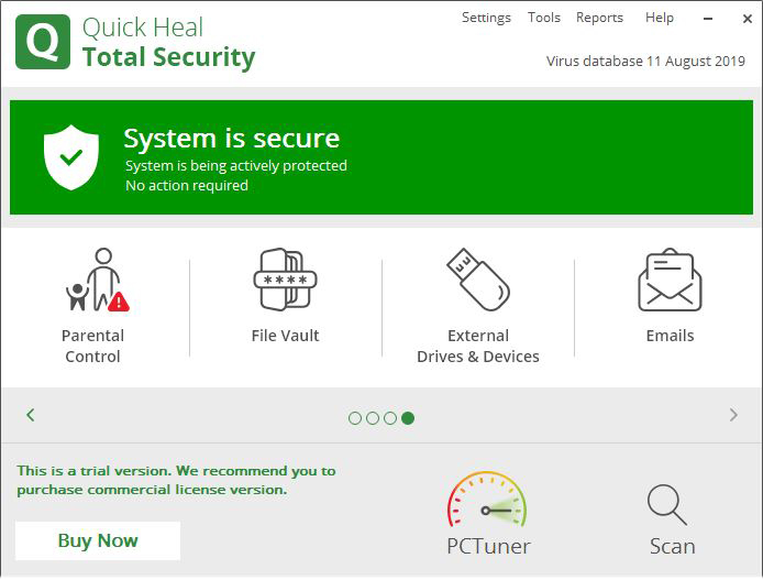 Quick Heal Total Security 19 Overview.