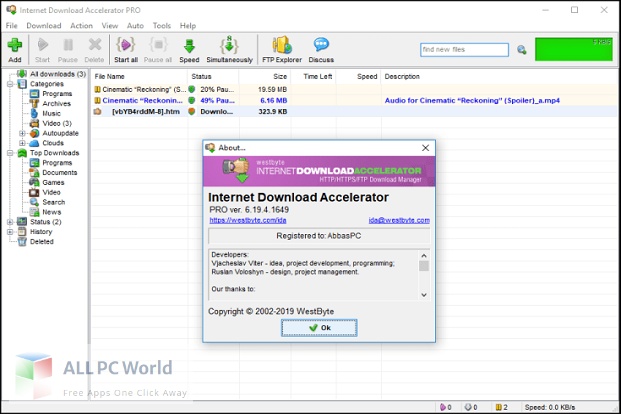 Internet Download Accelerator Pro 6 Free Download - ALL PC World
