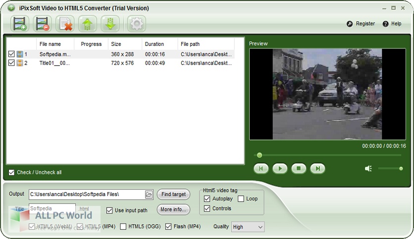 iPixSoft Video to HTML5 Converter 3 Free Download