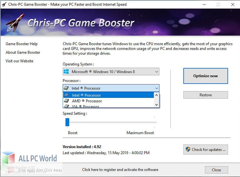 ChrisPC Game Booster for Free Download