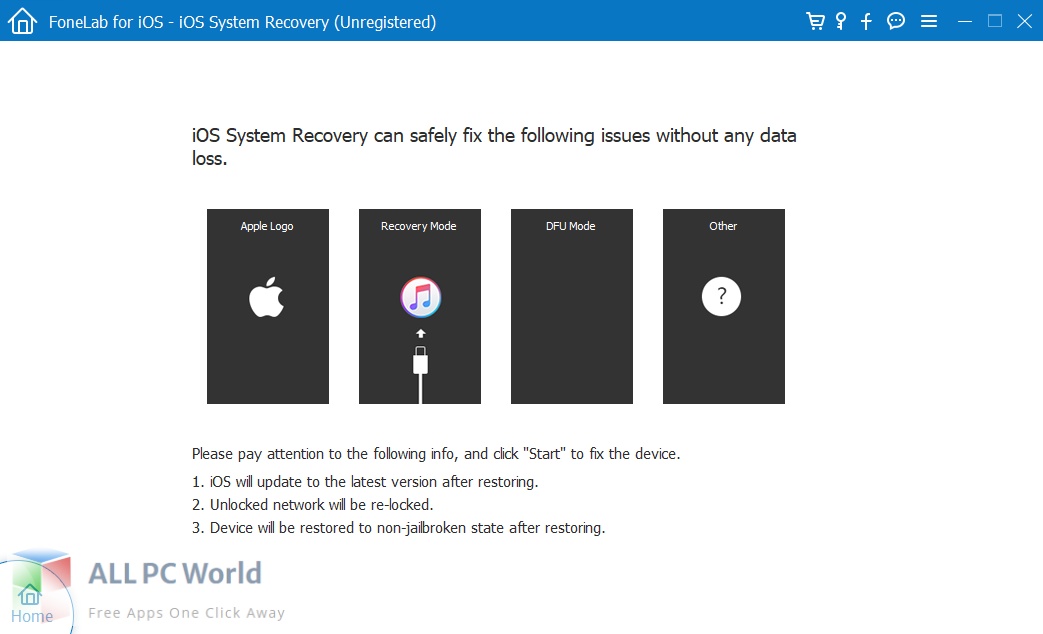 Download FoneLab iOS System Recovery Free