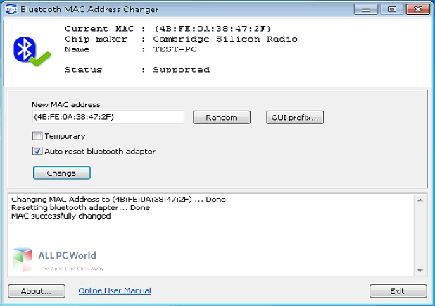 Bluetooth MAC Address Changer Free Download
