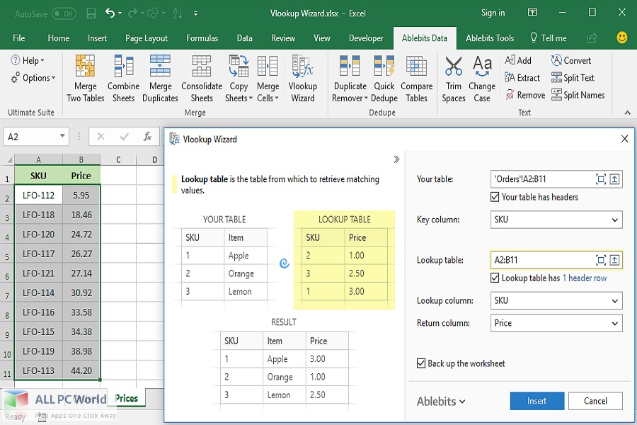 Ablebits Ultimate Suite for Excel 2021 Free Download