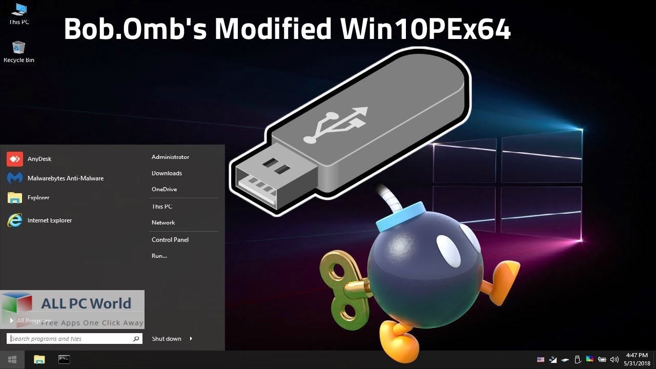 Bob.Omb's Modified Win10PE 4 for Free Download