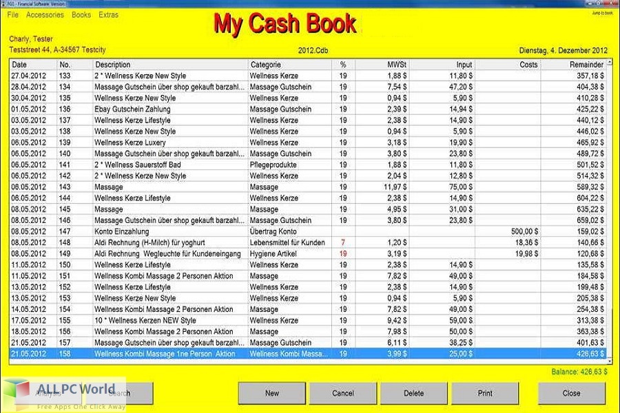 FGS Cashbook for Free Download
