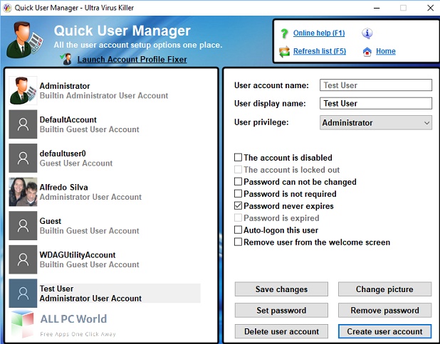 Quick User Manager Free Download