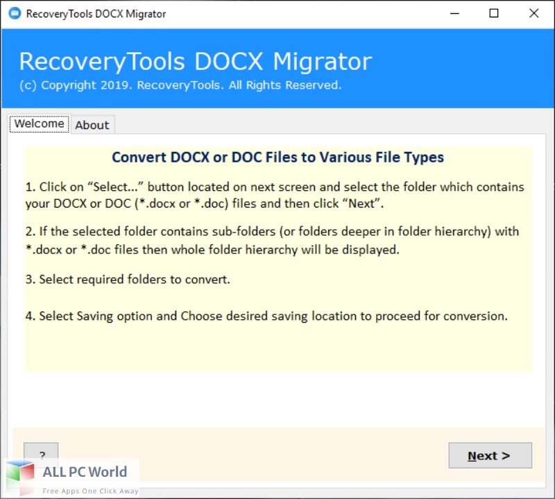RecoveryTools DOCX Migrator for Free Download