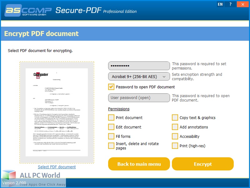 Secure-PDF Professional 2 Free Download