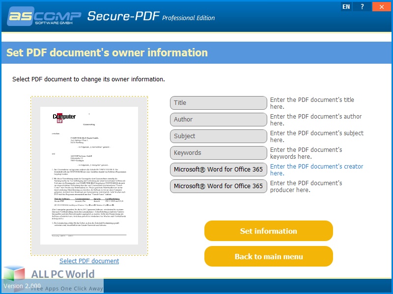 Secure-PDF Professional Free Download