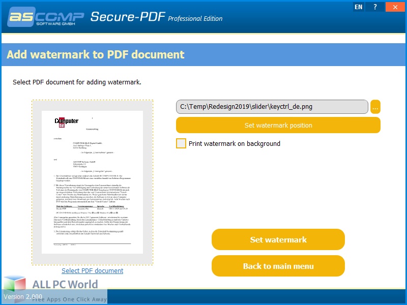 Secure-PDF Professional for Free Download