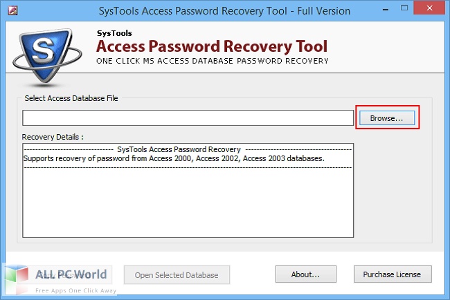 SysTools Access Password Recovery for Free Download