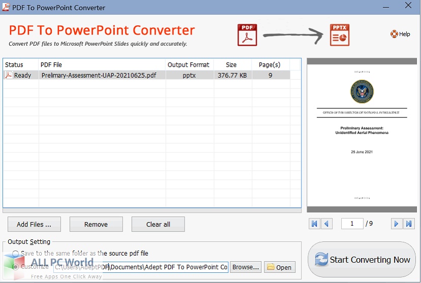 Adept PDF to PowerPoint Converter Free Download