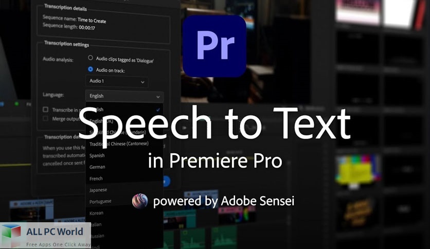 Adobe Speech to Text for Premiere Pro 2022 Free Download